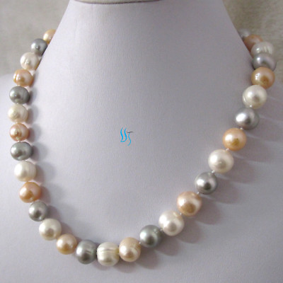#ad 18quot; 10 12mm Freshwater Pearl Necklace Strands Fashion Jewelry——MORE COLORS $18.00