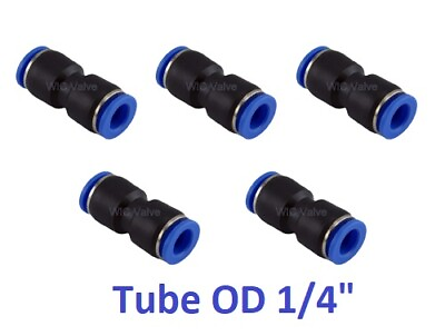 #ad Pneumatic Straight Union Push In To Connect Fitting Tube OD 1 4quot; One Touch 5pcs $9.99