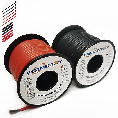 #ad 22 Awg Stranded Wire Red And Black 100ft Each 22 Gauge Electrical Hook Up Wire K $32.99