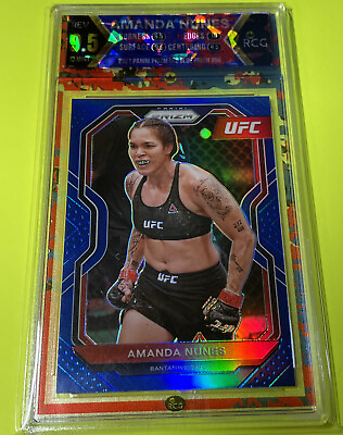 #ad Amanda Nunes 2021 Panini Prizm UFC Blue 199 RCG 9.5 plus Refractor Label $245.00