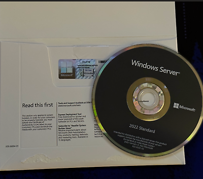 #ad Microsoft Windows Server 2022 Standard 64 bit License amp; DVD 16 Core $46.99
