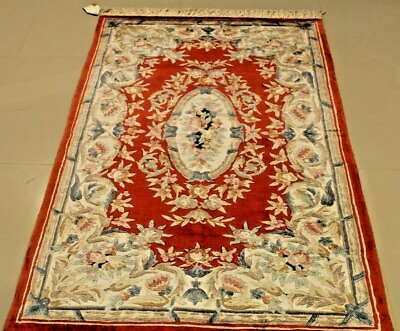 #ad Aubosson Handmade Super Fine Vintage Chinese silk Rug 3#x27;x5#x27; 75% OFF GREAT PRICE $390.00