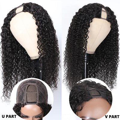 #ad Curly Wigs Affordable Glueless Wig Wear Your REAL SCALP V Part Wig For Women $249.19