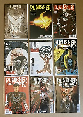 #ad Lot of 9 Comic Books Punisher #1 Variant 8 Max 10 11 War Journal Base 1 Brother $17.99