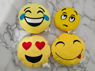 #ad 2016 McDonald Emoji Face Set of 4 Stuffed Animal Plush Toy $12.00
