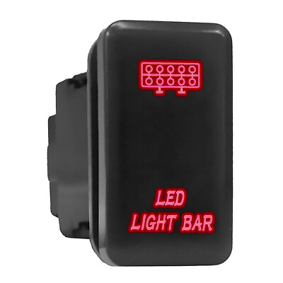 #ad LIGHT BAR Red Backlit Tall Push In Switch 1.54quot;x 0.83quot; Fit: Toyota $10.95