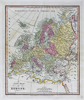 #ad 1812 Darton Union Atlas Map Europe Spain Italy Germany Austria France Britain $68.00