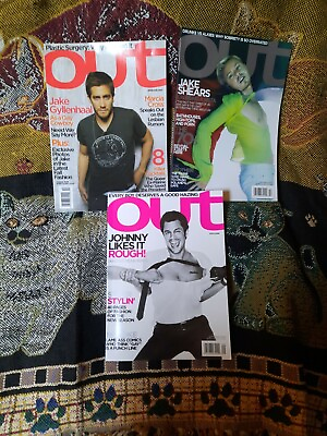 #ad Lot 3 Vintage Out Magazines Jake Gyllenhaal Shears Johnny Knoxville Rare Gay $64.00