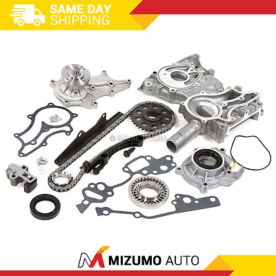 #ad Timing Chain Kit Cover w Steel Rail Oil Water Pump Fit Toyota 2.4 22RE PICKUP $119.95