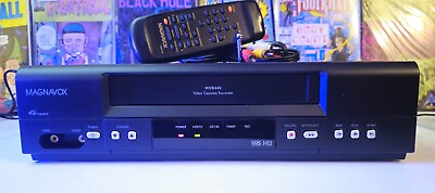 #ad Magnavox VCR MVR440 Vintage 4 Head VHS Recorder Tested WITH REMOTE $59.99