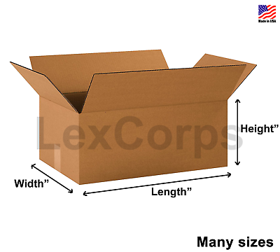 #ad 25 SHIPPING BOXES Many Sizes Available Choose L x W x H $38.37