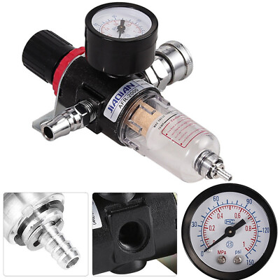 #ad 1 4quot; mini regulator w gauge for compressor compressed air pressure 130 psi $17.05