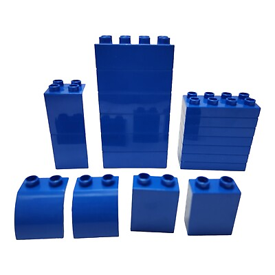 #ad Lego Duplo Lot Of Blue Blocks Assorted Building $9.99