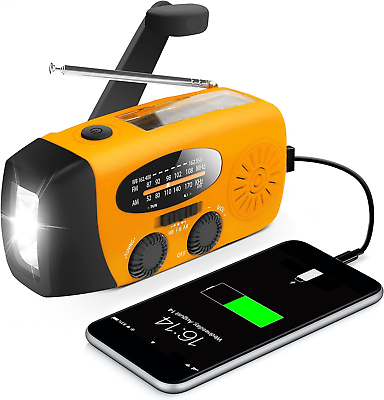 #ad Emergency Hand Crank Radio with LED Flashlight for Emergency AM FM NOAA Portabl $30.99