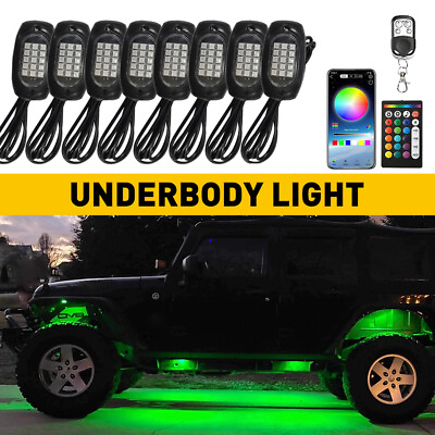 #ad RGB LED Rock Light Multi Modes Off Road Underglow Foot Wheel Well Lamp Truck ATV $46.99