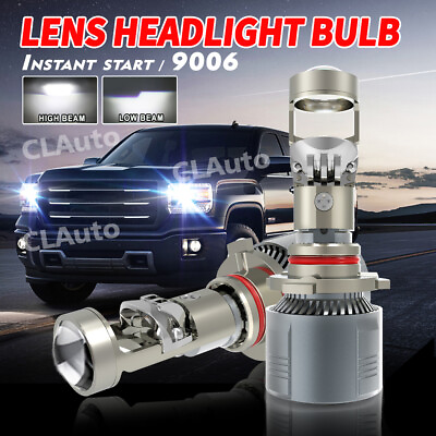 #ad 2x 9006 LED Headlight Projector Lens Bi LED High Beam Low Beam Mini LED Bulb LHD $39.95