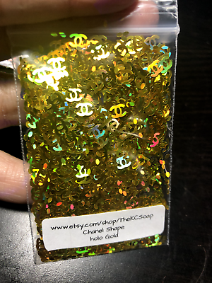 #ad Holographic Gold Glitter Slice letter alphabet confetti C US Seller 1 TSP $2.70
