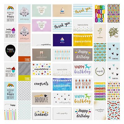 #ad 144 Pack Assorted Greeting Cards for All Occasions Box Set 48 Designs 4x6 In $36.99