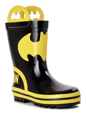 #ad BATMAN Boys Rain Boots Size 13 1 Slip Resistant Rubber DC COMIC#x27;S $14.50