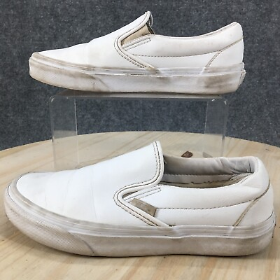 Vans Shoes Mens 4.5 Womens 6 Off The Wall Slip On Loafer 751505 White Leather $23.99