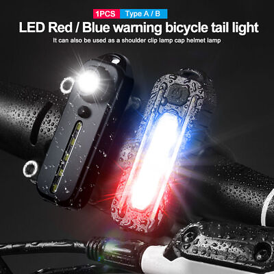 #ad LED Red Blue Shoulder Police Light Clip Flashing Warning Safety Flashlight Bike $5.99