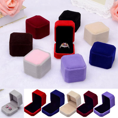 #ad Fashion Velvet Engagement Wedding Earring Ring Pendant Jewelry Display Box hi C $4.29