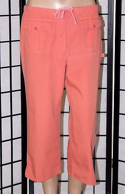 #ad TSUNAMI Women#x27;s Size 4 Burnt Orange Capri Cropped Pants 100% Cotton 20quot; Inseam $15.98