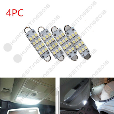 #ad 4PC Super White Festoon 12 SMD Rigid Loop LED Cargo Dome light 564 561 Bulbs $7.49