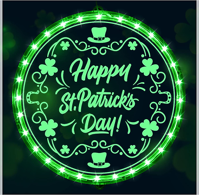 #ad St. Patricks Day Decoration Window Light Lighted Up Green LED Light Battery O $9.99