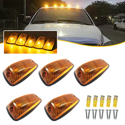 #ad 5PCS AMBER ROOF MARKER RUNNING LED CAB LIGHTS FOR 88 02 CHEVY GMC PICKUP TRUCKS $26.99