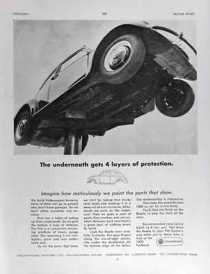#ad 1966 VOLKSWAGEN VW BEETLE 1300 Genuine UK Ad MSRP £ 649 FREE SHIPPING $18.88