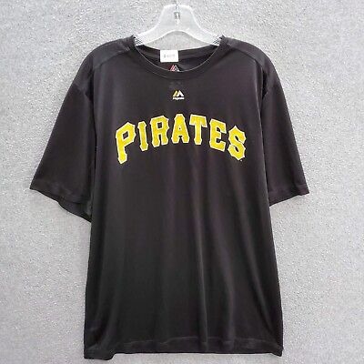 #ad Pittsburg Pirates Men Activewear Top XL Black Shirt Majestic Logo Cool Base Tee $14.30
