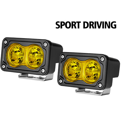 #ad Sport Amber Driving Light Beam 3500K 3quot;LED Cube Pods Yellow Fog Lamp SUV UTV 12V $39.95
