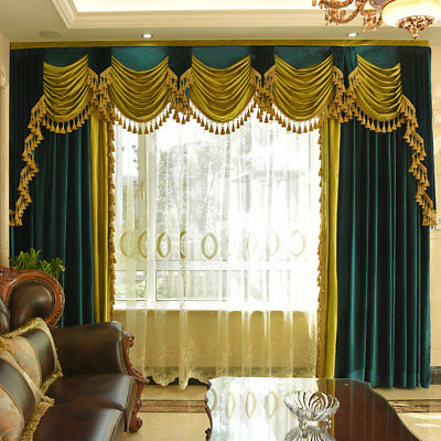 #ad high quality Luxury tassel thicken solid Italy velvet cloth curtain valance E920 $51.00