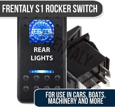 Blue Light LED Rear Light 12V 20A 10A 5 pin Rocker Toggle Switch Car Boat ATV $7.95