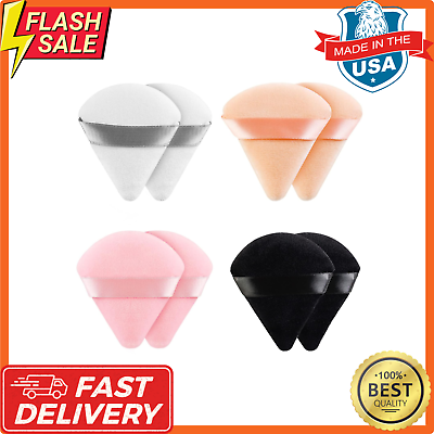 #ad 8 Pieces Triangle Powder Puff Face Soft Triangle Makeup Puff Velour Cosmetic Fou $5.79