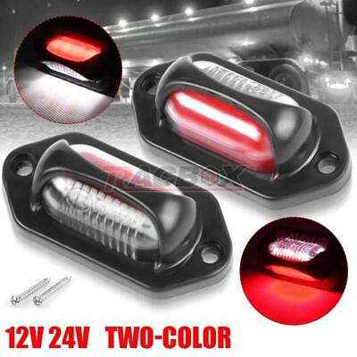 2X Universal LED License Plate Tag Light Lamp White Red For Truck SUV Trailer RV $8.99