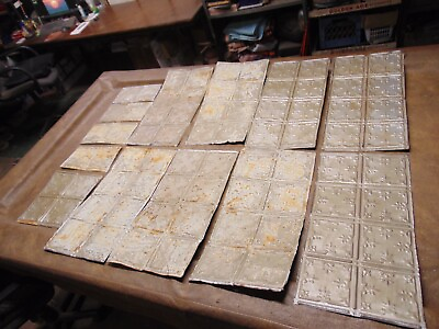 #ad Lot of Antique Ornate Tin Ceiling Pieces 2#x27; x 1#x27; 1#x27; x 1#x27; amp; 1#x27; x 6quot; Shabby Chic $75.00