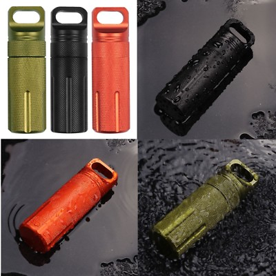 #ad EDC Outdoor Survival First Aid Medicine Pill Kit Case Bottle Waterproof Seal HQ $9.49