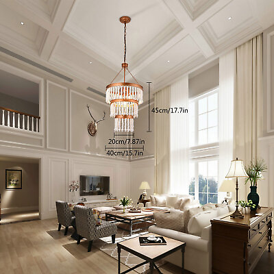 #ad Bohemia Style Wood Beaded Chandelier 5 Light Pendant Lamp Ceiling Light Fixture $55.10