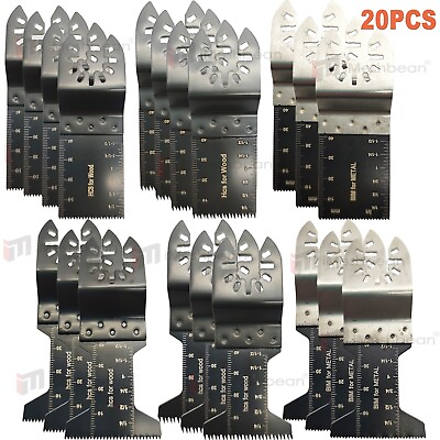 #ad 20Pcs Oscillating Multi Tool saw blades Wood Metal Cut Cutter For Dewalt Fein $21.59