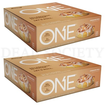 #ad ONE Protein Bars Cinnamon Roll 20g Protein and Only 1g Sugar 12 Ct Each Lot of 2 $24.99