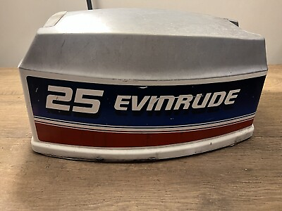 #ad OMC Johnson Evinrude 25 35 hp motor cover bonnet ROPE pull start models 0281431 $123.19