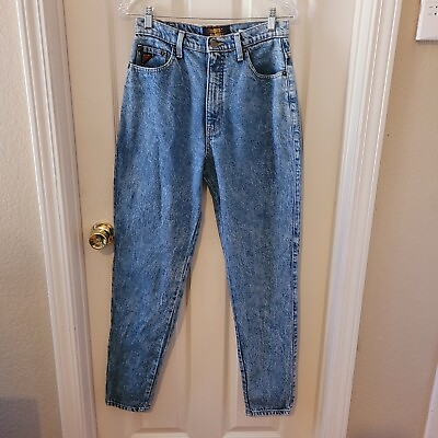 #ad Faded Glory Jeans Womens Sz 12 Vintage Mom Highrise Blue Acid Wash #434 $11.32