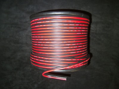 #ad 22 GAUGE 100 FT RED BLACK ZIP WIRE AWG CABLE POWER GROUND STRANDED COPPER CAR $16.95