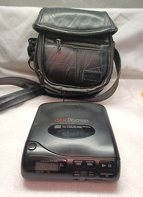 #ad Vintage Sony D 180K Portable Compact Car Discman For Parts w Soft Case $16.00
