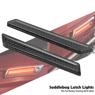 #ad Smoke Reflector Saddlebag Saddle Bag Latch Turn Signal Light Fit For Harley FLHT $37.99