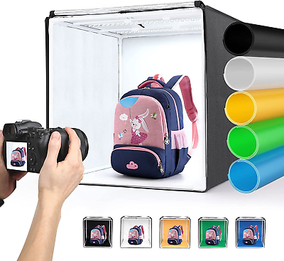 Light Box Photography 20quot;X20quot; with 100 LED and 6 Colors Backdrops Photo Box $169.99