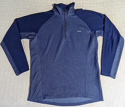 #ad Patagonia Capilene Base Layer Midweight Blue 1 4 Zip Men#x27;s Size L Large **READ** $17.99