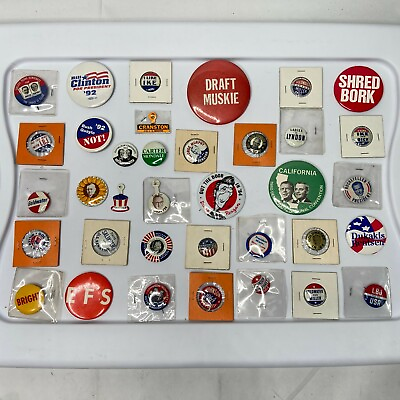 #ad #ad RARE 36 VINTAGE PRESIDENT CANDIDATES CAMPAIGN ELECTION POLITICS PIN BUTTONS $165.18